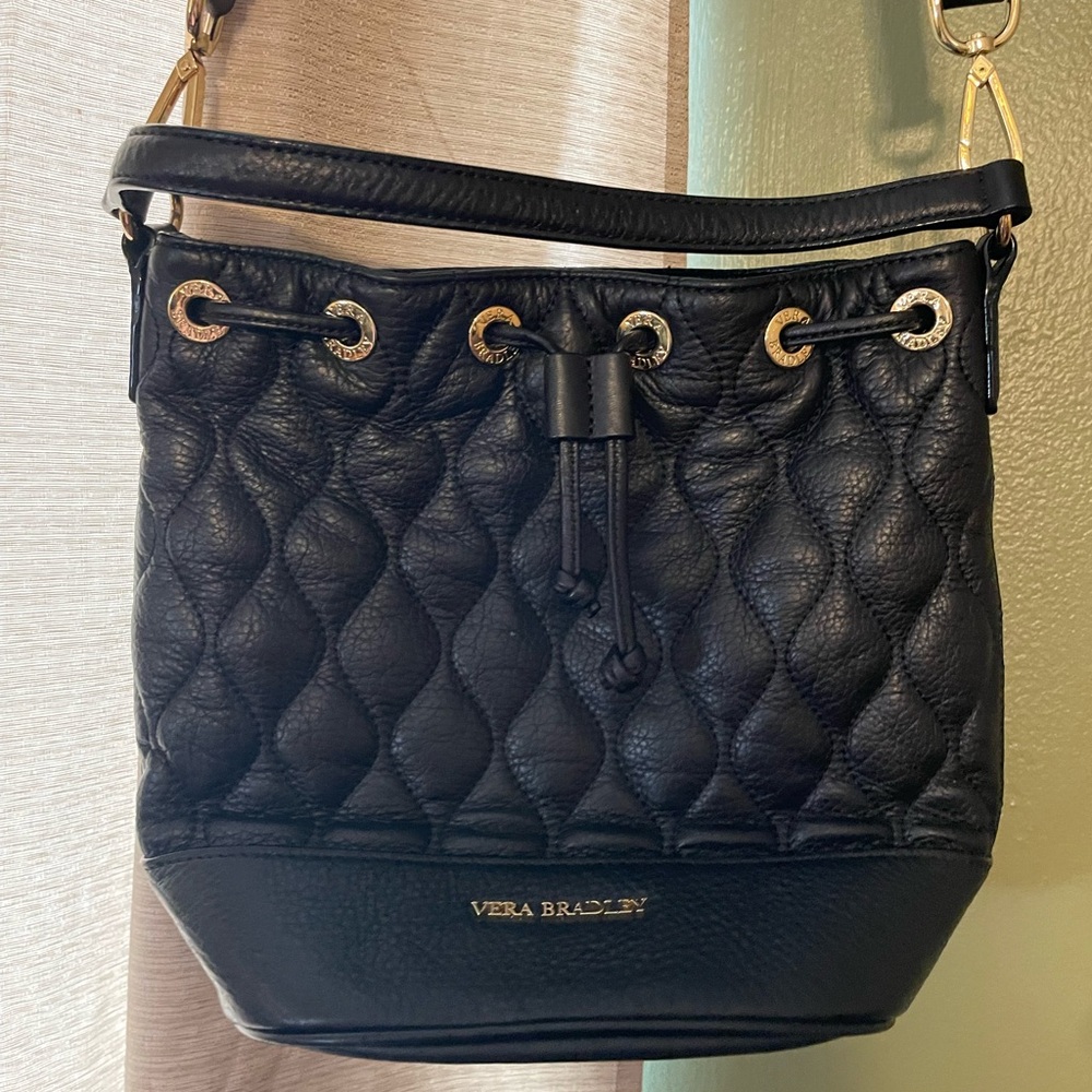 Vera Bradley Black Quilted Shoulder/crossbody Bag